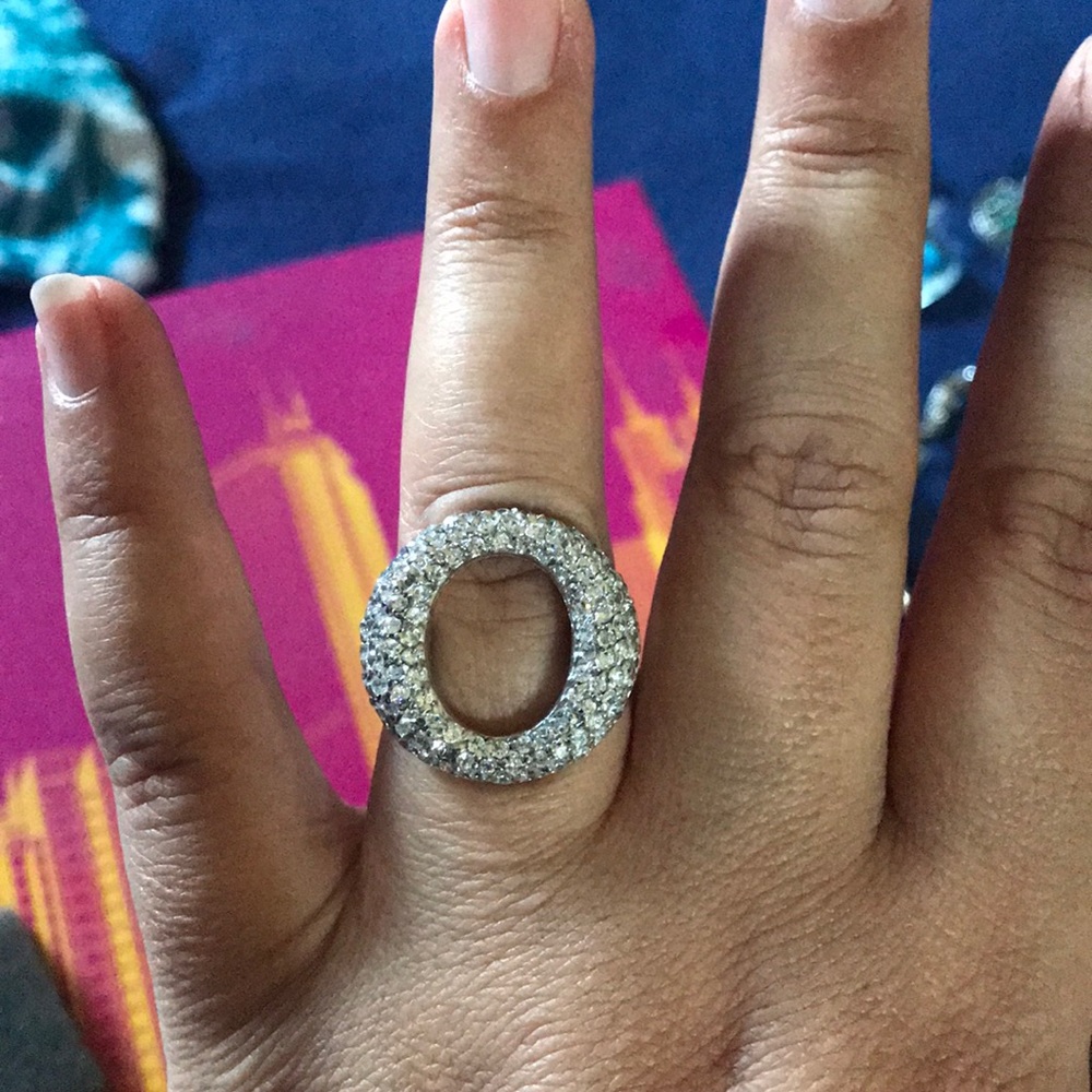 Cool silver circle ring Size 9